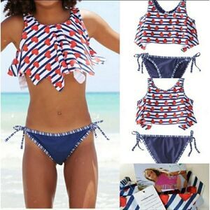 NEW LIMEAPPLE / Nordstrom HANDKERCHIEF RED WHITE BLUE BIKINI SWIMSUIT 36" 20 NWT